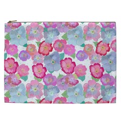 Bright, Joyful Flowers Cosmetic Bag (xxl) by SychEva