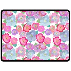 Bright, Joyful Flowers Double Sided Fleece Blanket (large)  by SychEva