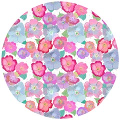 Bright, Joyful Flowers Wooden Puzzle Round by SychEva