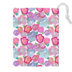 Bright, Joyful Flowers Drawstring Pouch (4xl) by SychEva