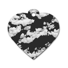 Cumulus Abstract Design Dog Tag Heart (one Side) by dflcprintsclothing