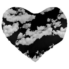 Cumulus Abstract Design Large 19  Premium Heart Shape Cushions by dflcprintsclothing