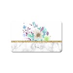 Minimal Gold Floral Marble Magnet (Name Card) Front