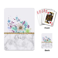 Minimal Gold Floral Marble Playing Cards Single Design (rectangle)