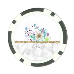 Minimal Gold Floral Marble Poker Chip Card Guard by gloriasanchez