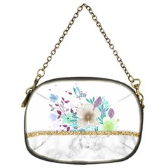 Minimal Gold Floral Marble Chain Purse (one Side)