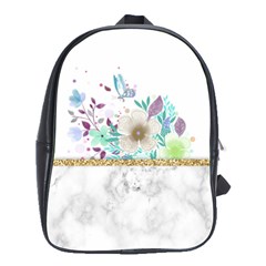 Minimal Gold Floral Marble School Bag (large) by gloriasanchez