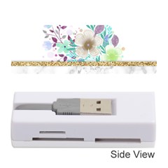 Minimal Gold Floral Marble Memory Card Reader (stick) by gloriasanchez