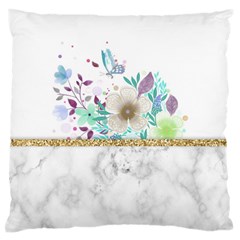 Minimal Gold Floral Marble Large Cushion Case (one Side) by gloriasanchez