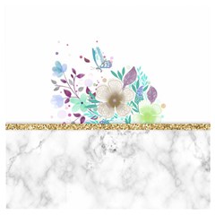 Minimal Gold Floral Marble Wooden Puzzle Square by gloriasanchez