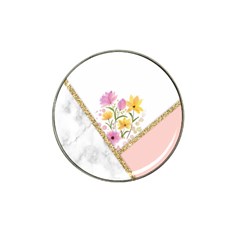 Minimal Peach Gold Floral Marble A Hat Clip Ball Marker (4 Pack) by gloriasanchez