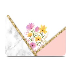 Minimal Peach Gold Floral Marble A Plate Mats