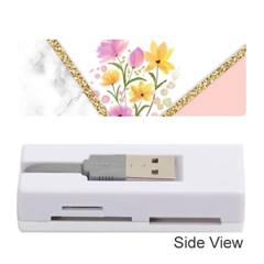 Minimal Peach Gold Floral Marble A Memory Card Reader (stick) by gloriasanchez