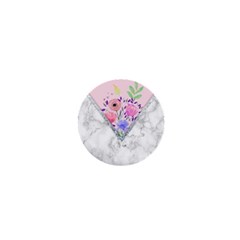 Minimal Pink Floral Marble A 1  Mini Buttons by gloriasanchez