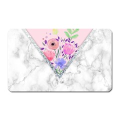 Minimal Pink Floral Marble A Magnet (rectangular) by gloriasanchez