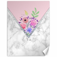 Minimal Pink Floral Marble A Canvas 12  X 16 