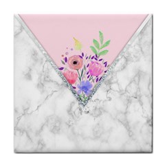 Minimal Pink Floral Marble A Face Towel by gloriasanchez