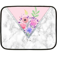 Minimal Pink Floral Marble A Fleece Blanket (mini)