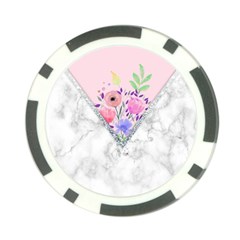 Minimal Pink Floral Marble A Poker Chip Card Guard (10 Pack) by gloriasanchez