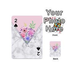 Minimal Pink Floral Marble A Playing Cards 54 Designs (mini)