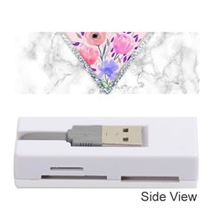 Minimal Pink Floral Marble A Memory Card Reader (stick) by gloriasanchez