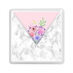 Minimal Pink Floral Marble A Memory Card Reader (square) by gloriasanchez