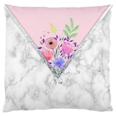 Minimal Pink Floral Marble A Standard Flano Cushion Case (one Side)