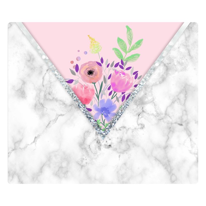 Minimal Pink Floral Marble A Double Sided Flano Blanket (Small) 