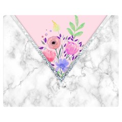 Minimal Pink Floral Marble A Double Sided Flano Blanket (medium)  by gloriasanchez