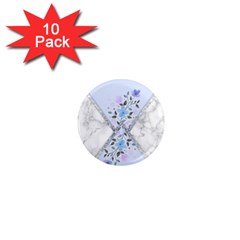 Minimal Silver Blue Marble Bouquet A 1  Mini Magnet (10 Pack)  by gloriasanchez