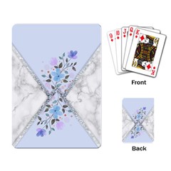 Minimal Silver Blue Marble Bouquet A Playing Cards Single Design (rectangle)