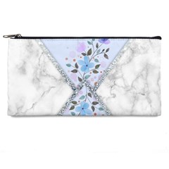 Minimal Silver Blue Marble Bouquet A Pencil Case by gloriasanchez