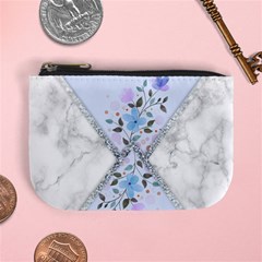 Minimal Silver Blue Marble Bouquet A Mini Coin Purse by gloriasanchez