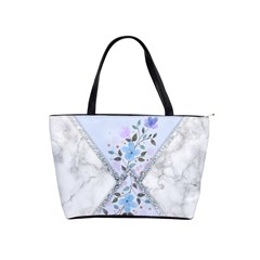 Minimal Silver Blue Marble Bouquet A Classic Shoulder Handbag