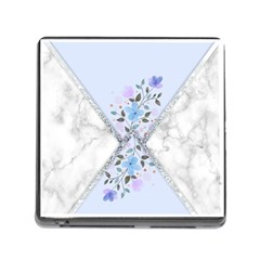 Minimal Silver Blue Marble Bouquet A Memory Card Reader (square 5 Slot) by gloriasanchez