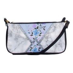 Minimal Silver Blue Marble Bouquet A Shoulder Clutch Bag by gloriasanchez