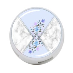 Minimal Silver Blue Marble Bouquet A 4-port Usb Hub (two Sides) by gloriasanchez