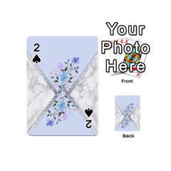 Minimal Silver Blue Marble Bouquet A Playing Cards 54 Designs (mini)