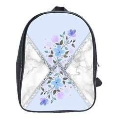 Minimal Silver Blue Marble Bouquet A School Bag (xl) by gloriasanchez