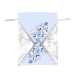 Minimal Silver Blue Marble Bouquet A Lightweight Drawstring Pouch (L) Back