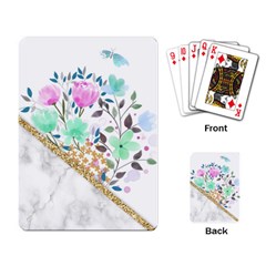 Minimal Green Gold Floral Marble A Playing Cards Single Design (rectangle)