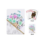 Minimal Green Gold Floral Marble A Playing Cards Single Design (Mini) Back