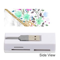 Minimal Green Gold Floral Marble A Memory Card Reader (stick) by gloriasanchez