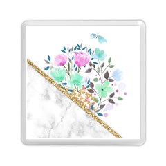 Minimal Green Gold Floral Marble A Memory Card Reader (square) by gloriasanchez