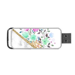 Minimal Green Gold Floral Marble A Portable Usb Flash (two Sides) by gloriasanchez