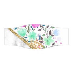 Minimal Green Gold Floral Marble A Stretchable Headband by gloriasanchez