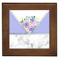 Minimal Purble Floral Marble A Framed Tile