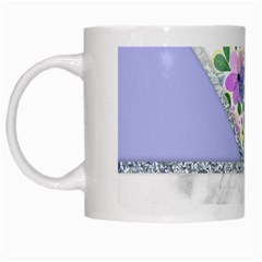 Minimal Purble Floral Marble A White Mugs