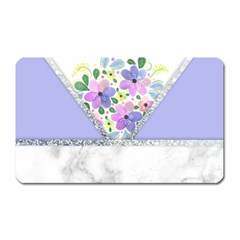 Minimal Purble Floral Marble A Magnet (Rectangular)