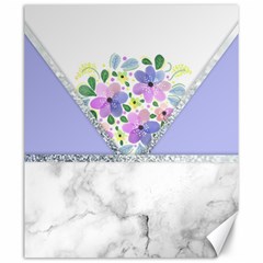 Minimal Purble Floral Marble A Canvas 20  x 24 